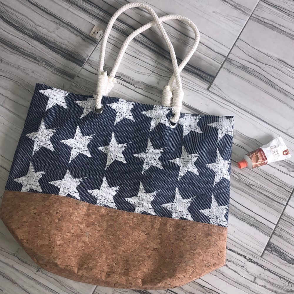 Large cork bottom tote by first & main